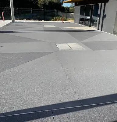Outdoor geometric patterned concrete slab poured in Maitland